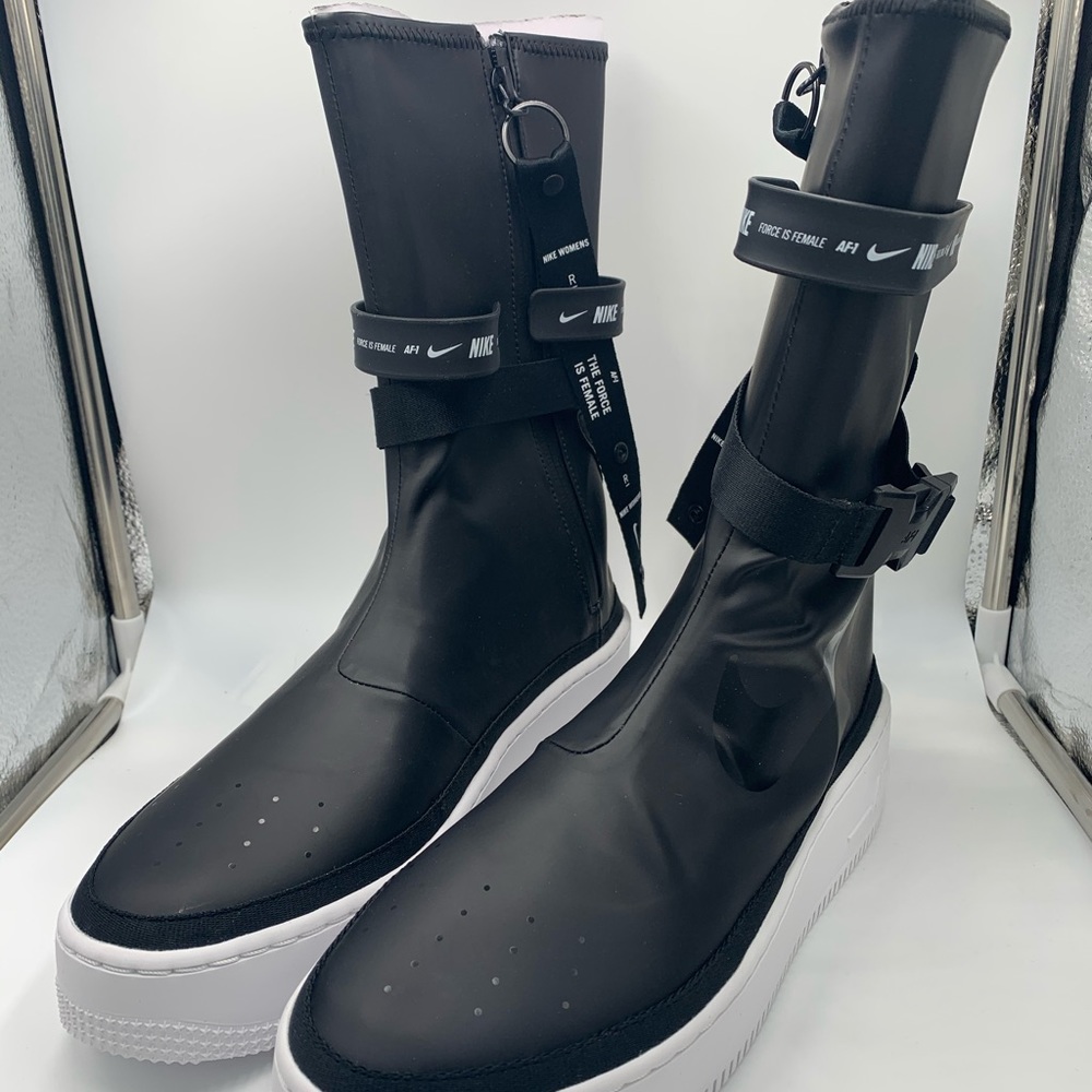 Nike W AF1 Sage Hi "Black/Black-White" - Picture 2 of 8